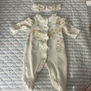 Little Me Newborn PJS + bow
